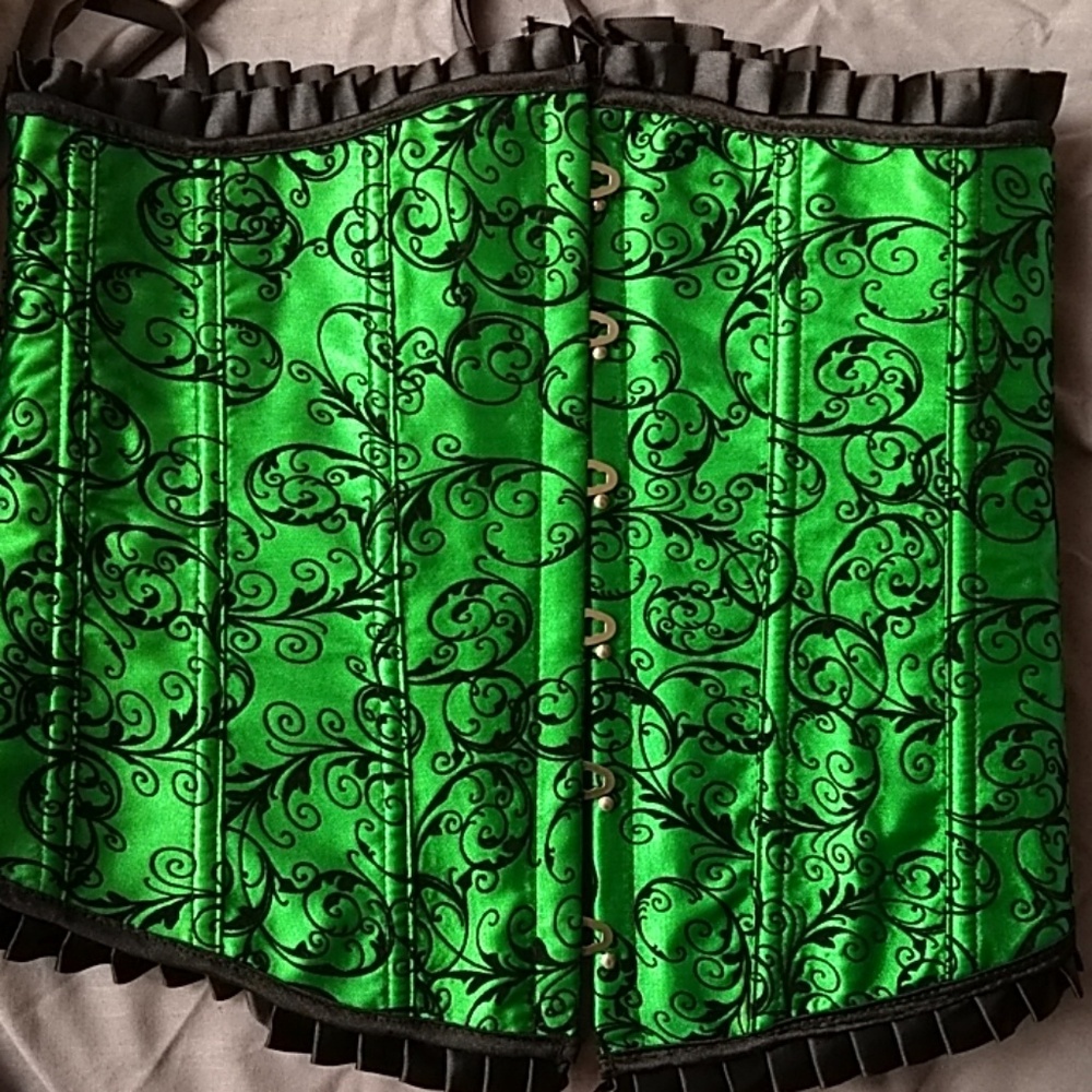 Emerald green corset top M